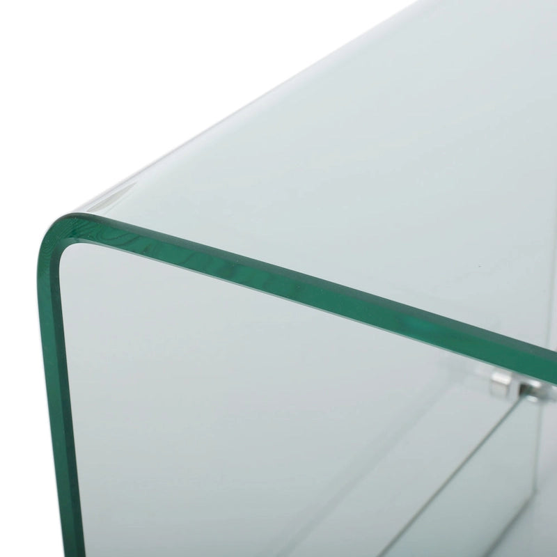 Meuble TV avec fond ouvert et étagère en verre pour téléviseurs jusqu'à
