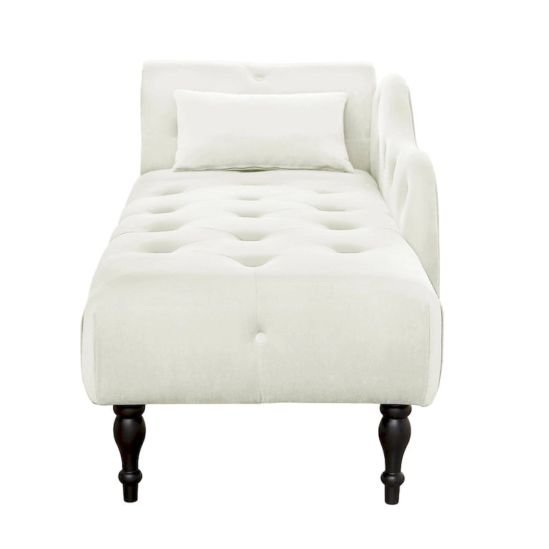 Chaise longue capitonnée en velours avec clous décoratifs