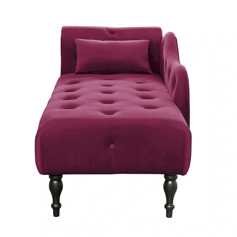 Chaise longue capitonnée en velours avec clous décoratifs