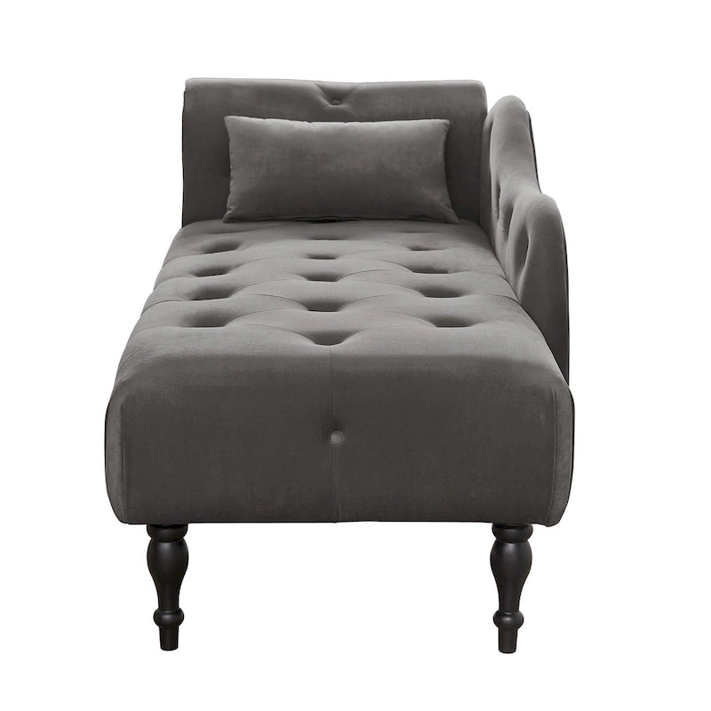 Chaise longue capitonnée en velours avec clous décoratifs