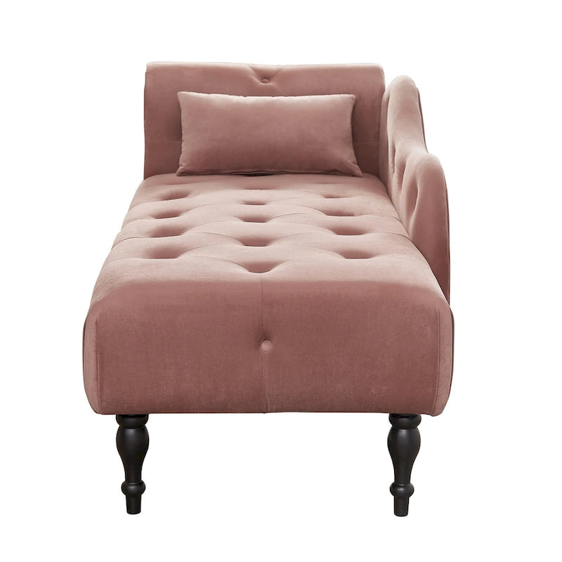Chaise longue capitonnée en velours avec clous décoratifs