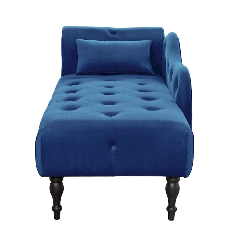 Chaise longue capitonnée en velours avec clous décoratifs