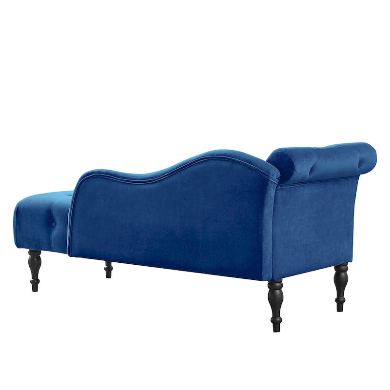 Chaise longue capitonnée en velours avec clous décoratifs