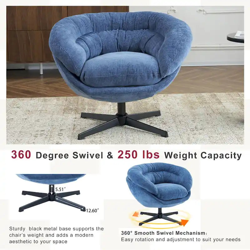 Fauteuil club pivotant/Fauteuil d'appoint avec coussin amovible
