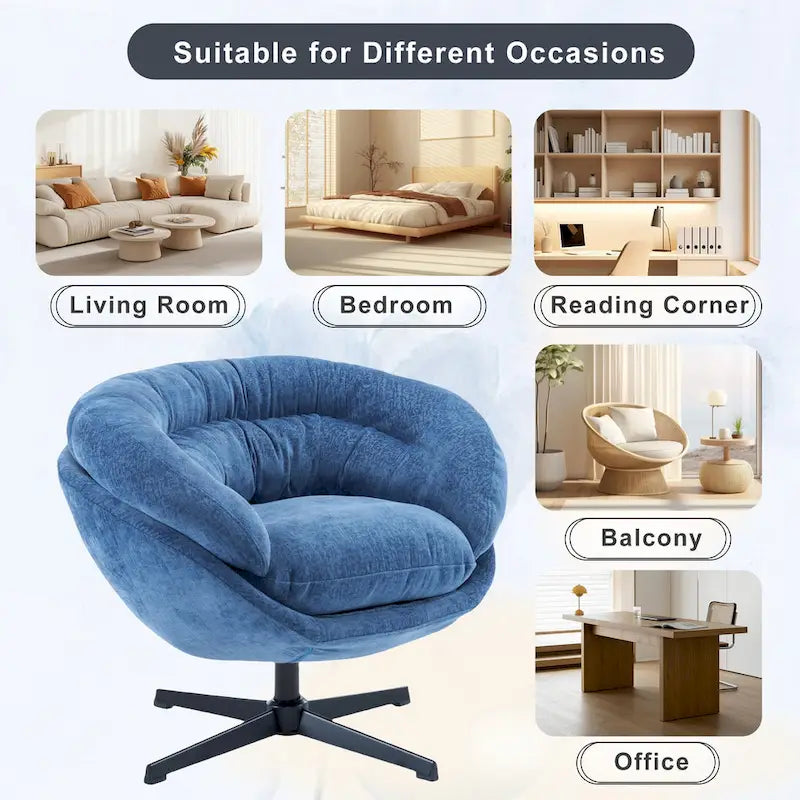 Fauteuil club pivotant/Fauteuil d'appoint avec coussin amovible