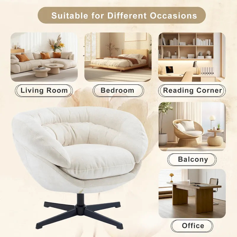 Fauteuil club pivotant/Fauteuil d'appoint avec coussin amovible