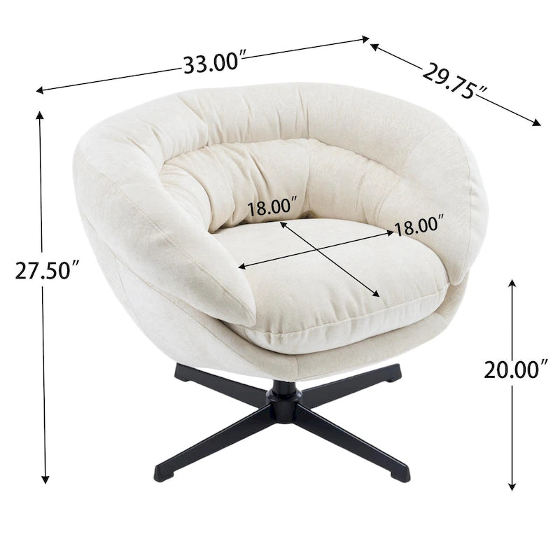 Fauteuil club pivotant/Fauteuil d'appoint avec coussin amovible