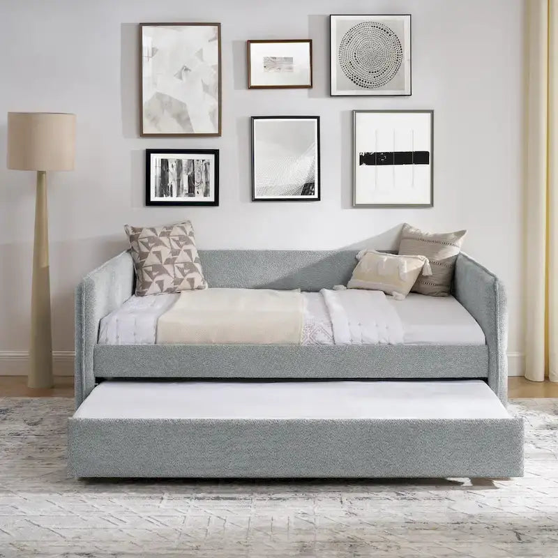 Lit de repos gigogne complet en tissu bouclette