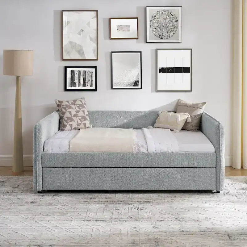 Lit de repos gigogne complet en tissu bouclette