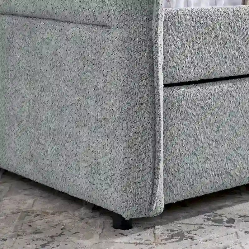 Lit de repos gigogne complet en tissu bouclette