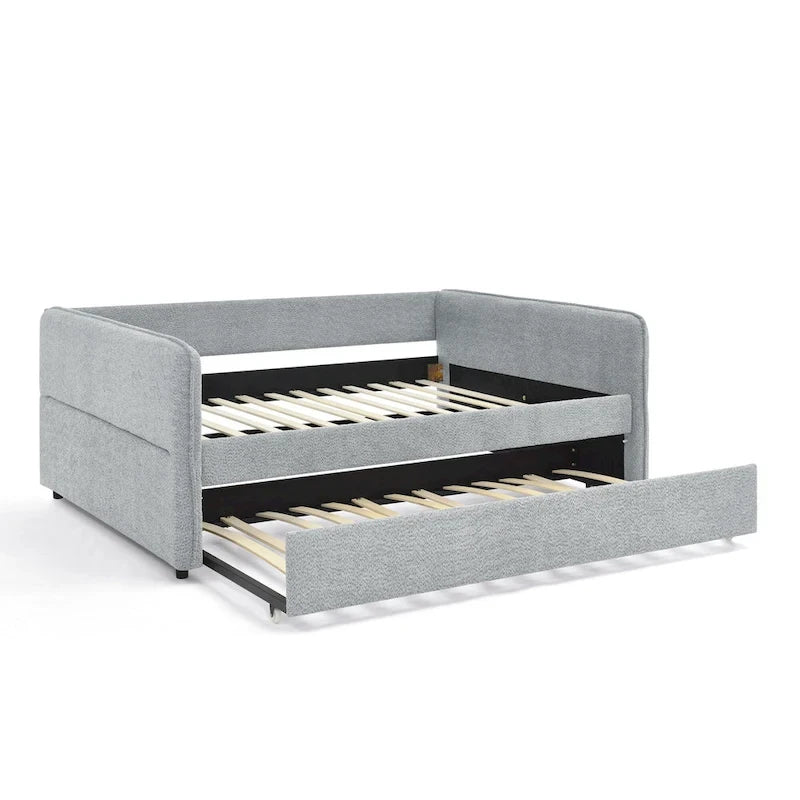 Lit de repos gigogne complet en tissu bouclette