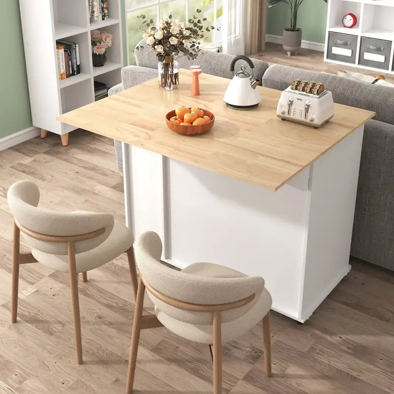 Îlot de cuisine avec abattant (tabouret non inclus)