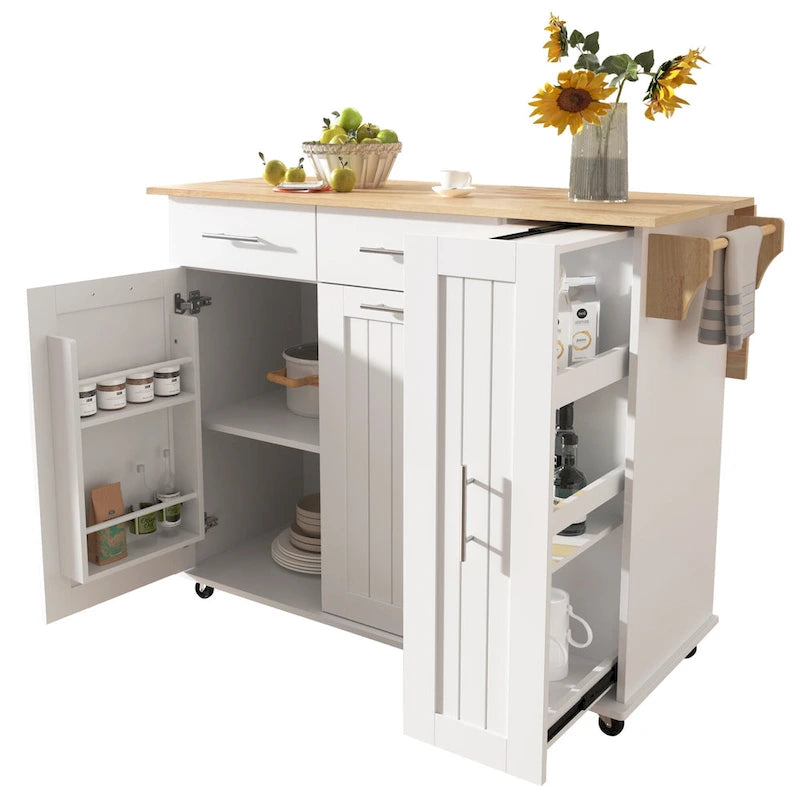 Îlot de cuisine avec abattant (tabouret non inclus)