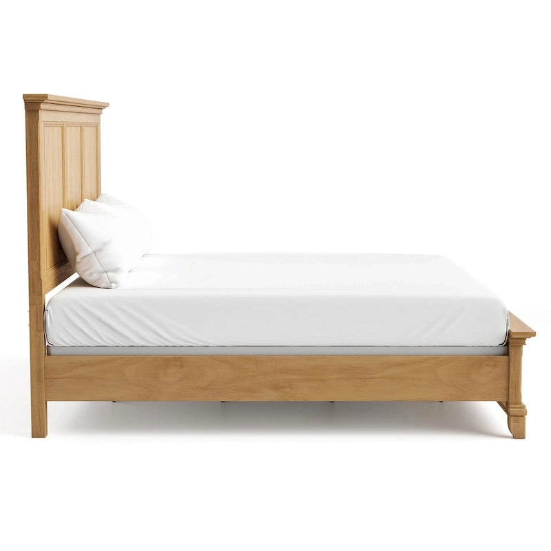 Lit panneau en chêne massif naturel de style rustique