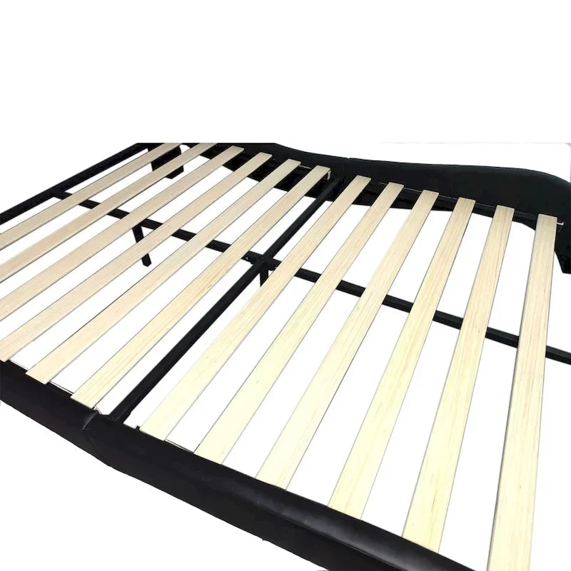 Lit plateforme rembourré en similicuir