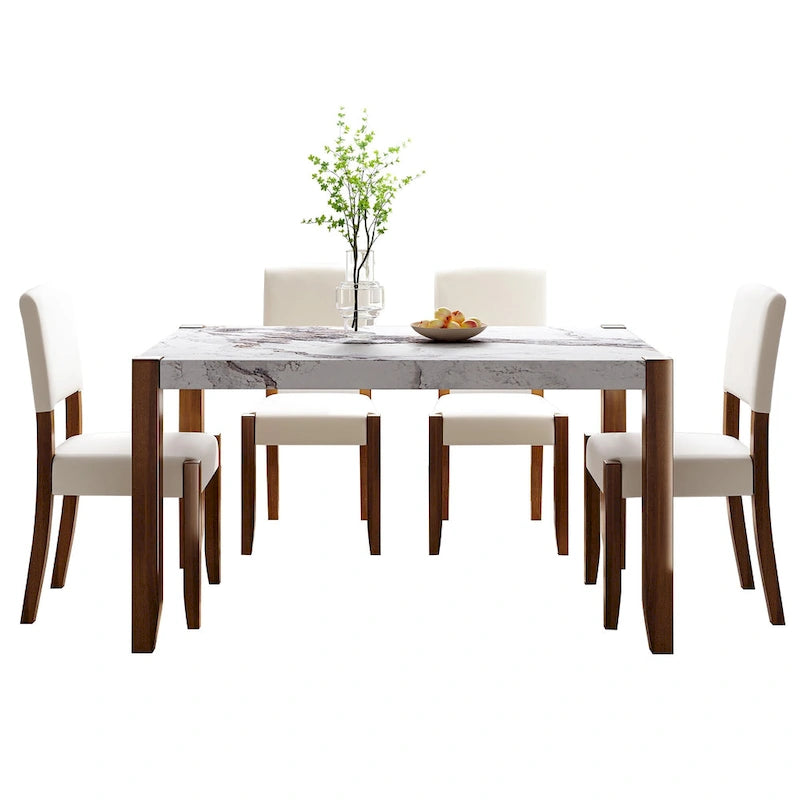 Table et chaises de salle à manger rectangulaires de style moderne