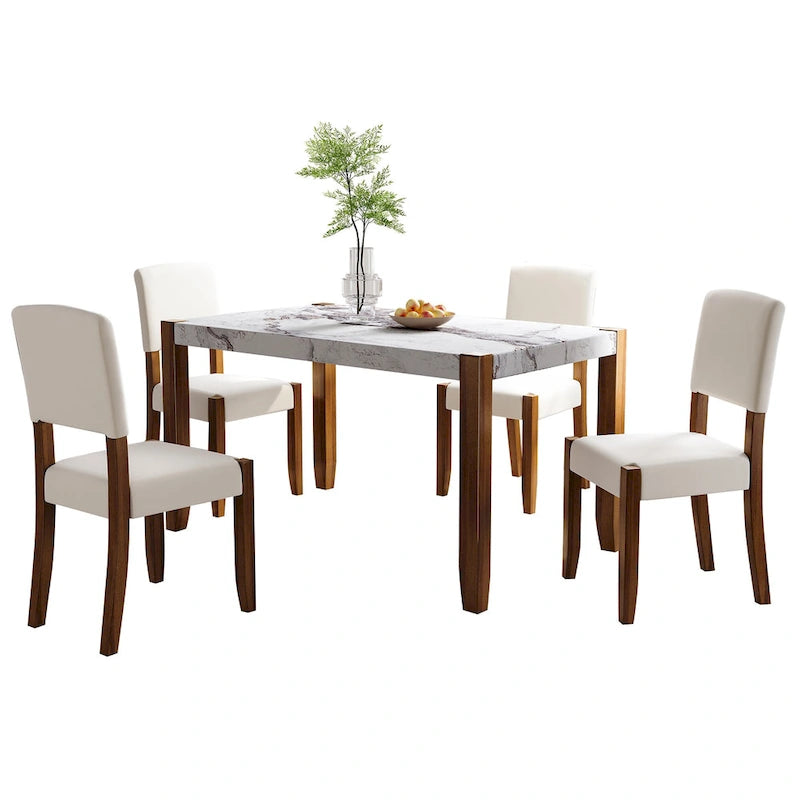 Table et chaises de salle à manger rectangulaires de style moderne