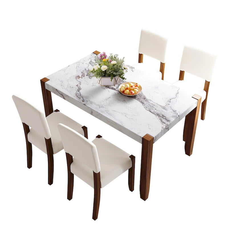 Table et chaises de salle à manger rectangulaires de style moderne