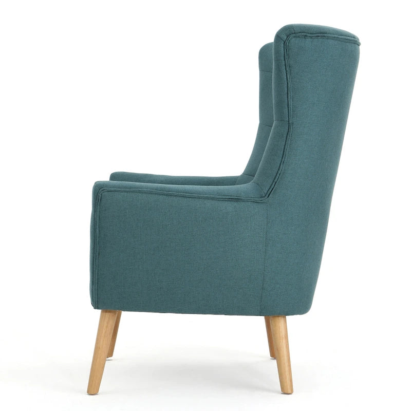 Fauteuil à oreilles haut de dossier sarcelle