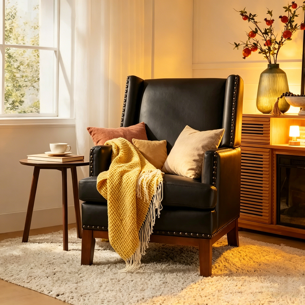 Fauteuil en cuir véritable