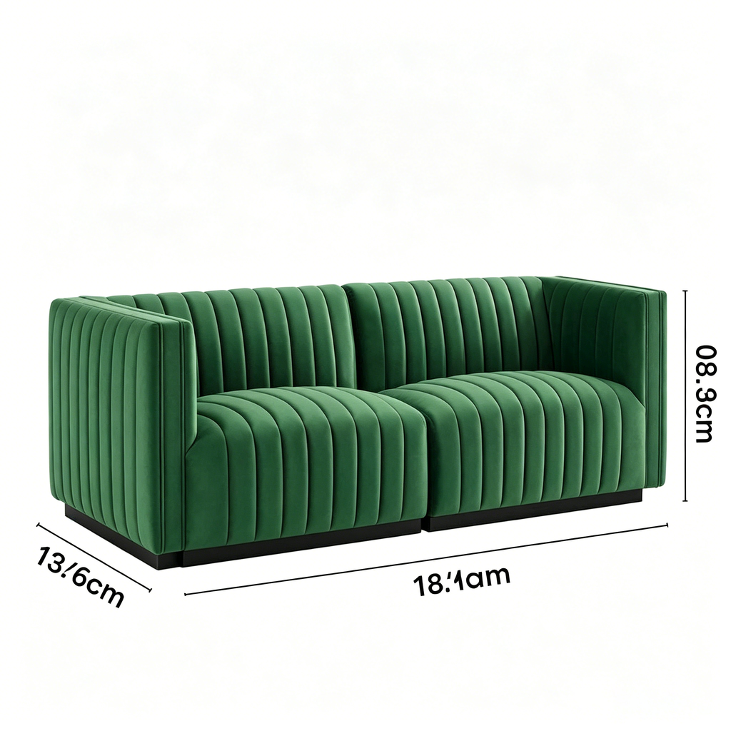 Causeuse capitonnée en velours haute performance