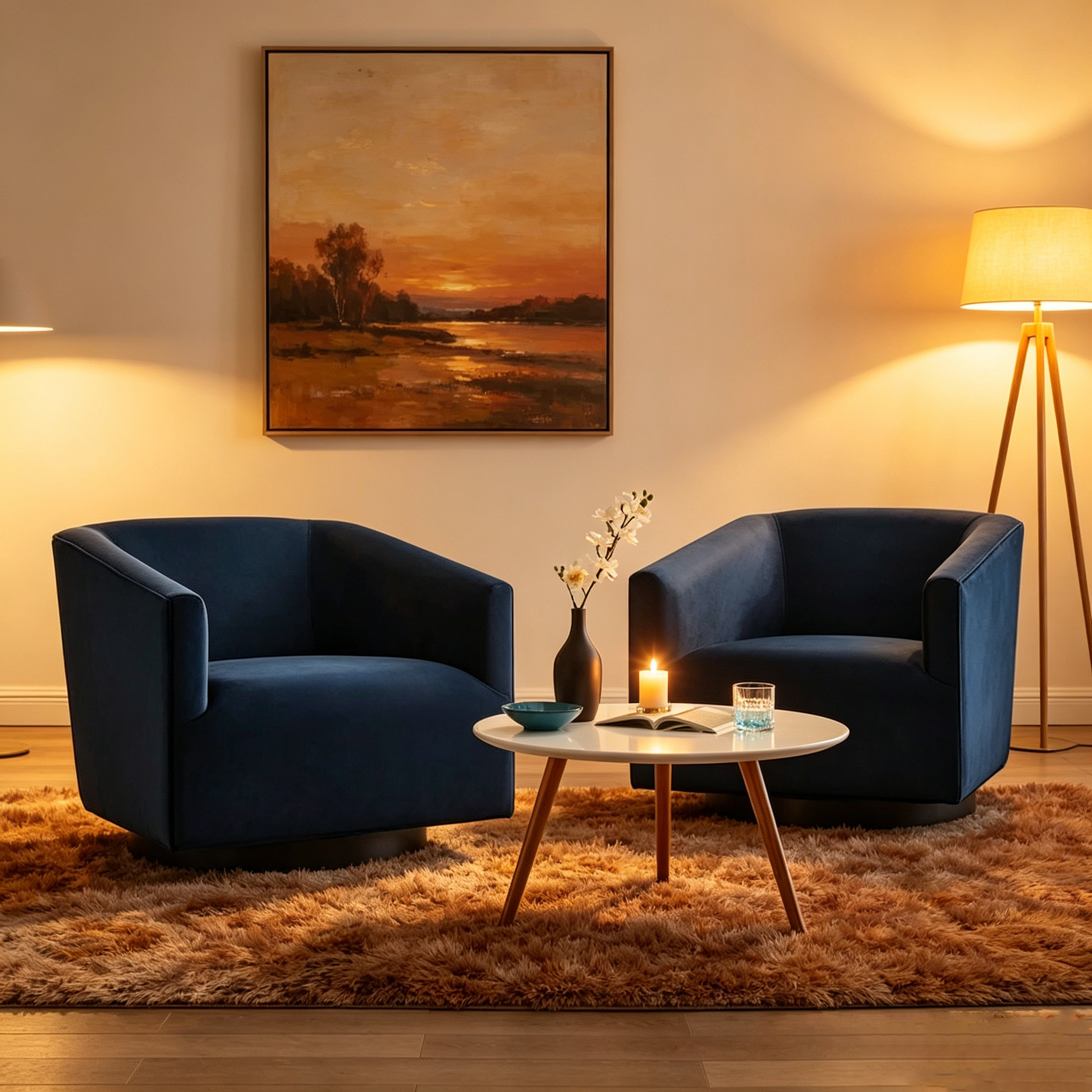 Fauteuil pivotant de haute performance en velours