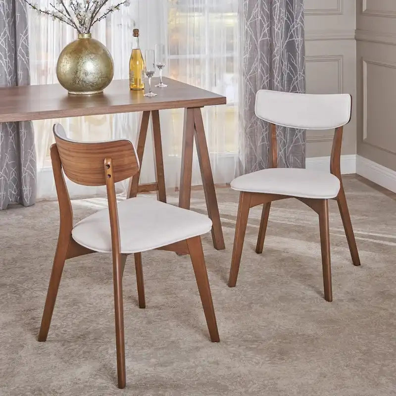 Chaise de salle à manger en tissu de style milieu de siècle
