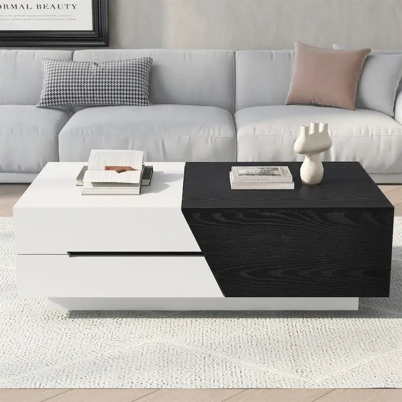 Table basse moderne extensible à plateau coulissant
