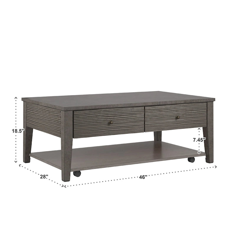 Table en Fibrociment Grise Rétro avec Étagère