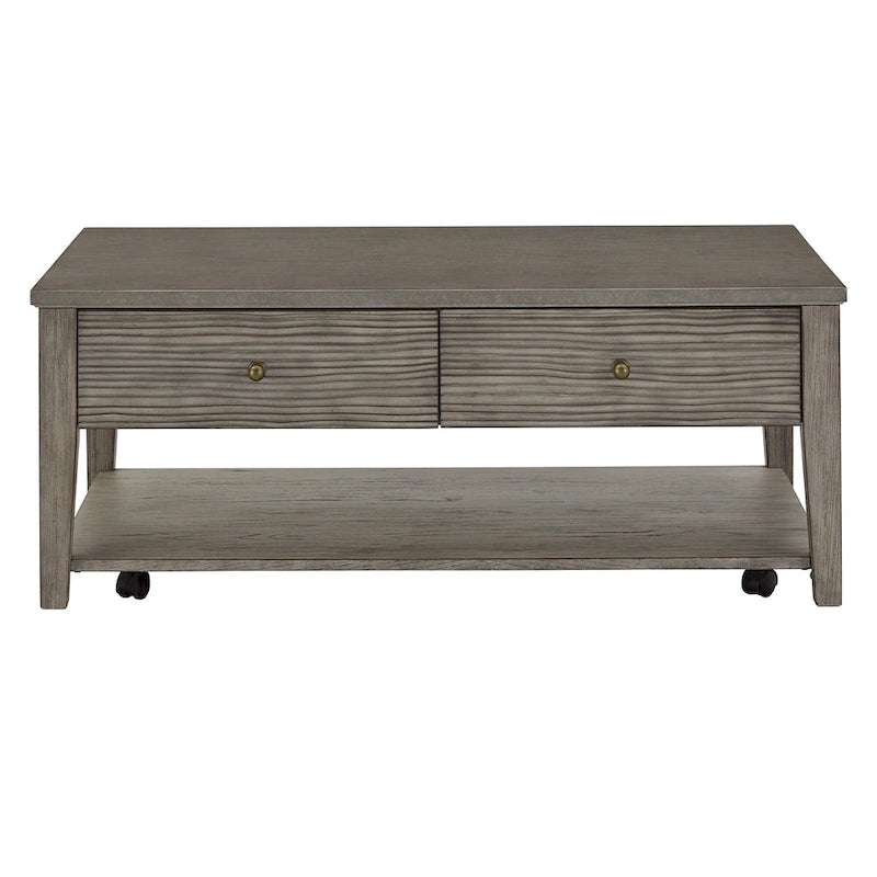 Table en Fibrociment Grise Rétro avec Étagère