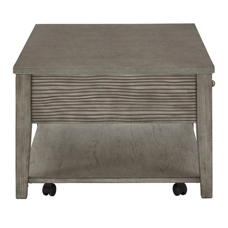 Table en Fibrociment Grise Rétro avec Étagère