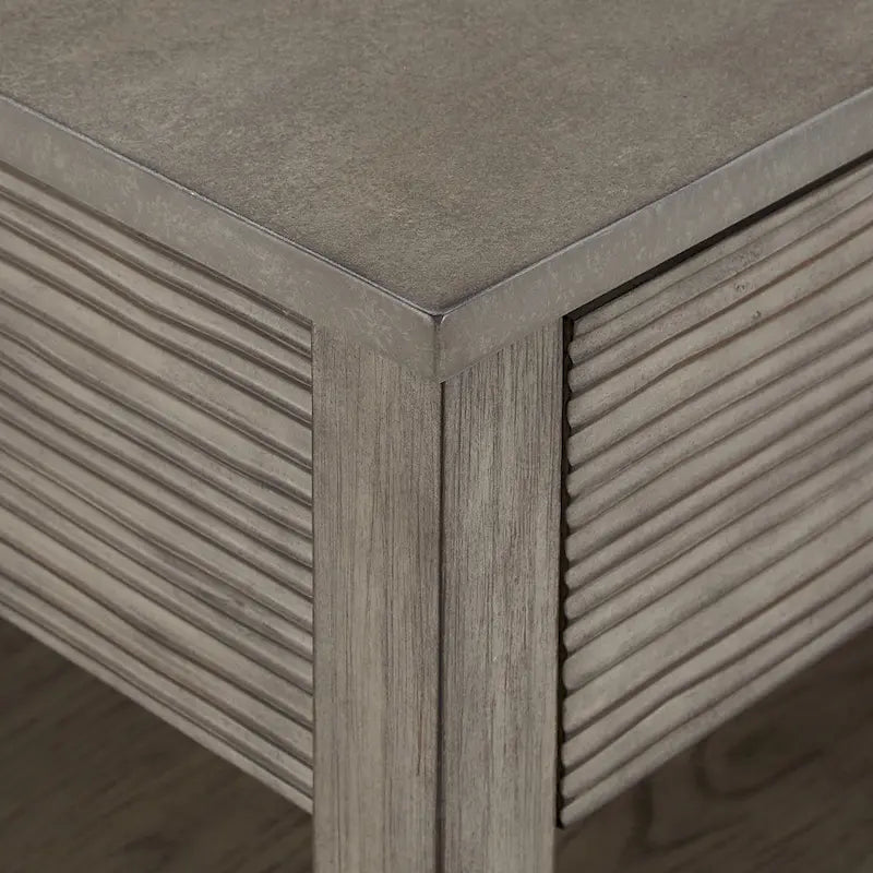 Table en Fibrociment Grise Rétro avec Étagère