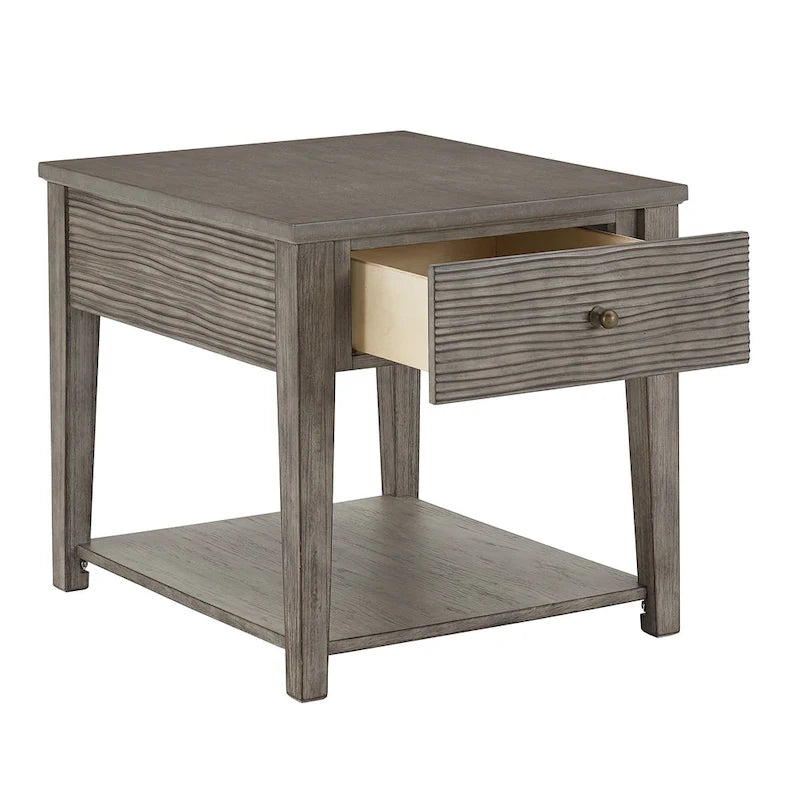 Table en Fibrociment Grise Rétro avec Étagère