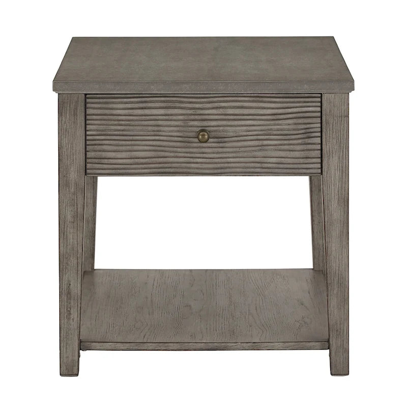 Table en Fibrociment Grise Rétro avec Étagère