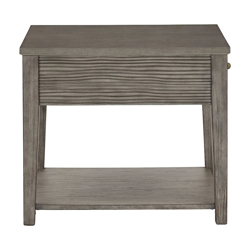 Table en Fibrociment Grise Rétro avec Étagère