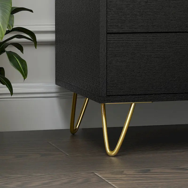 Commode de chevet Blanc/Gris/Noir