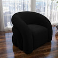 Fauteuil d'appoint rembourré en tissu bouclette pivotant à 360 degrés, style Glam moderne, avec dossier capitonné