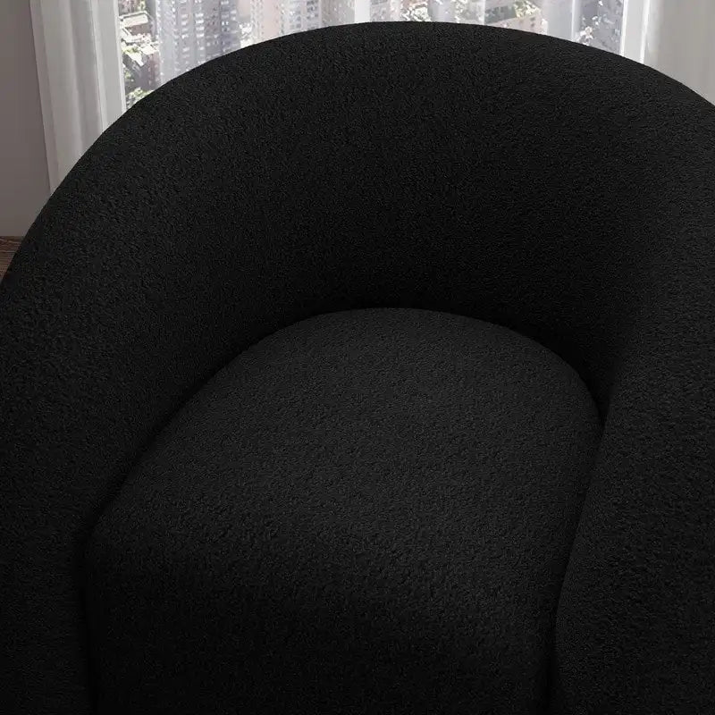 Fauteuil d'appoint rembourré en tissu bouclette pivotant à 360 degrés, style Glam moderne, avec dossier capitonné