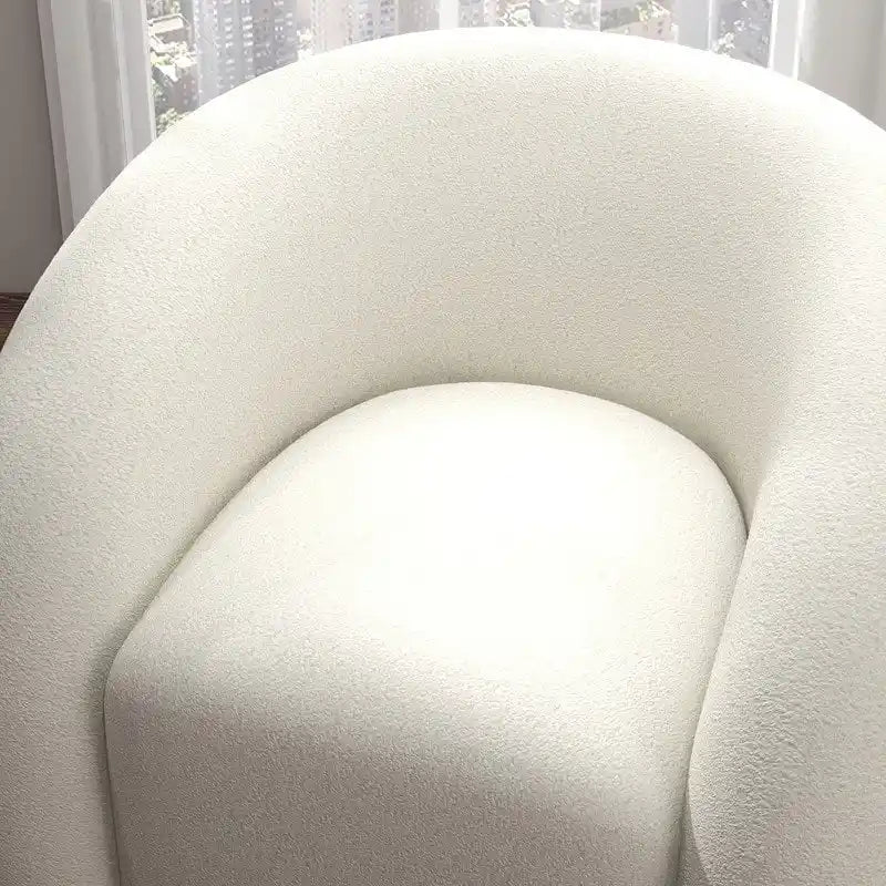 Fauteuil d'appoint rembourré en tissu bouclette pivotant à 360 degrés, style Glam moderne, avec dossier capitonné