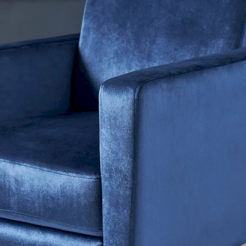 Fauteuil inclinable moderne en velours avec pieds en acier