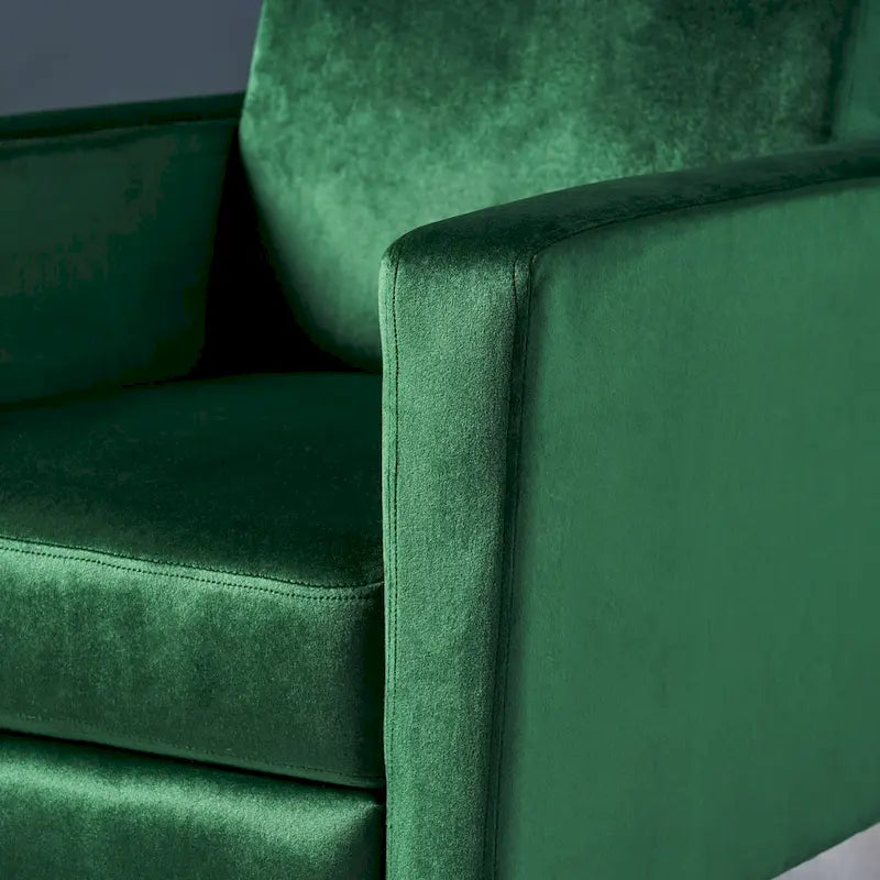 Fauteuil inclinable moderne en velours avec pieds en acier