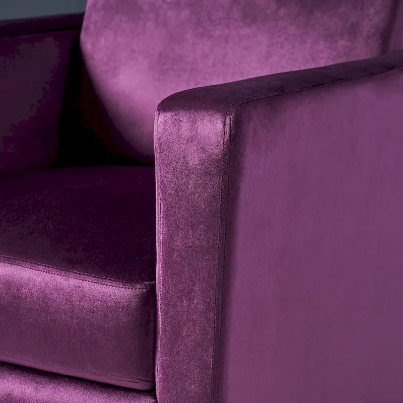 Fauteuil inclinable moderne en velours avec pieds en acier
