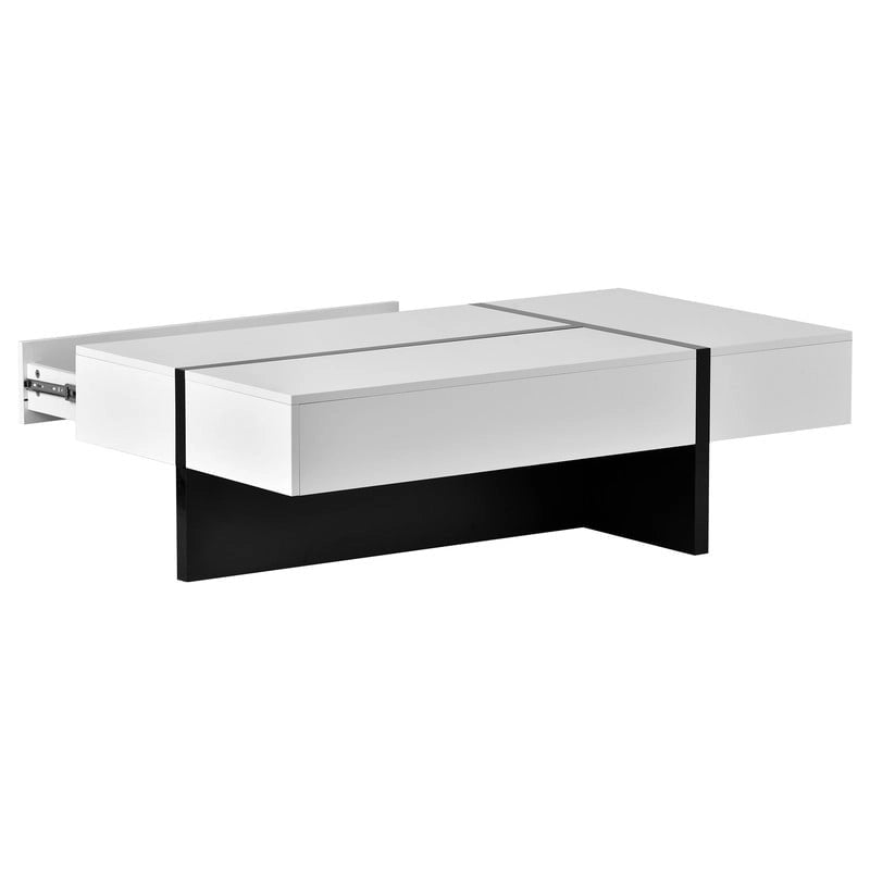 Table basse moderne à surface très brillante par