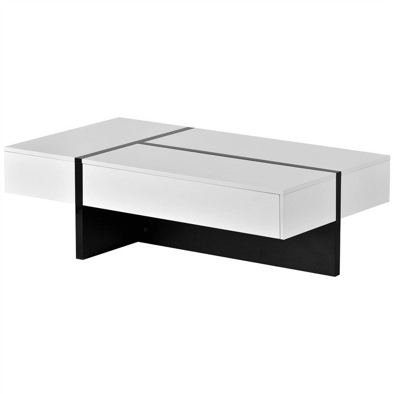 Table basse moderne à surface très brillante par