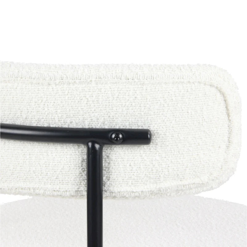 Chaises de salle à manger rondes modernes en tissu bouclé, lot de 2