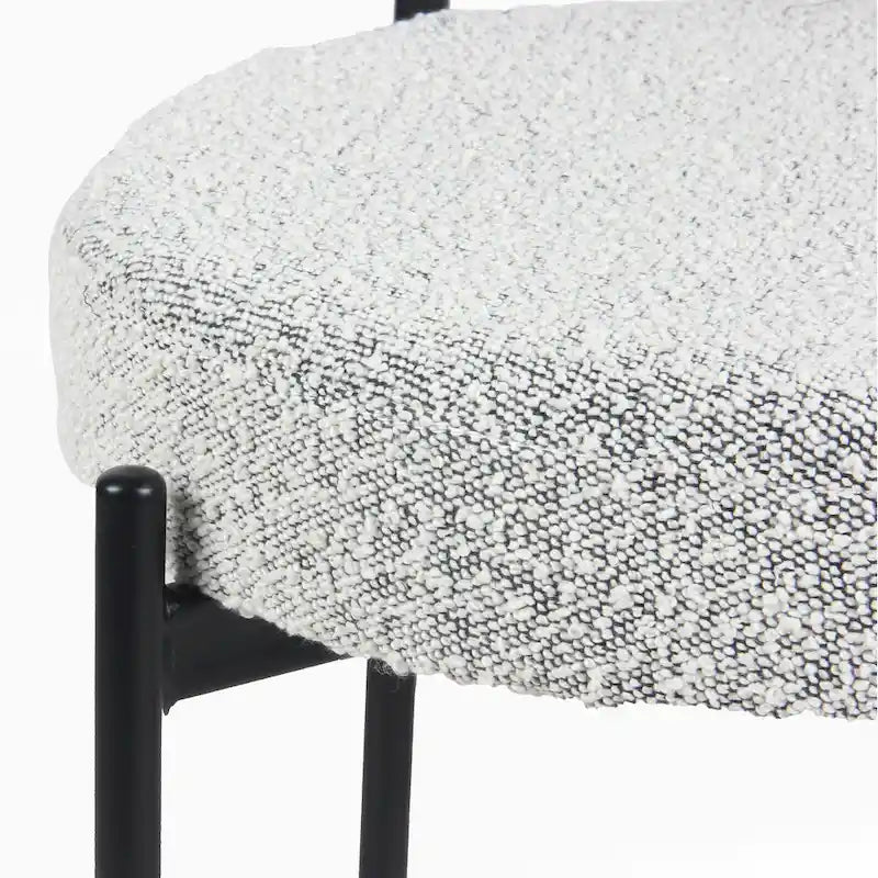Chaises de salle à manger rondes modernes en tissu bouclé, lot de 2