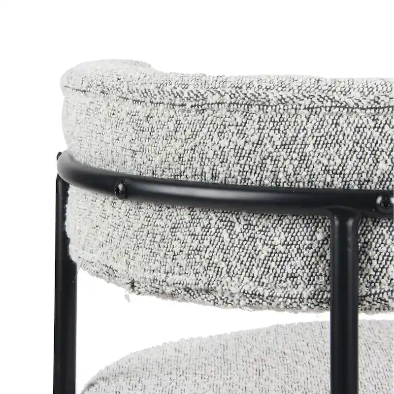 Chaises de salle à manger rondes modernes en tissu bouclé, lot de 2