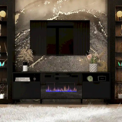 Cheminée électrique d'ambiance et meuble TV durable à faible consommation d'énergie