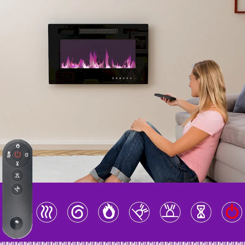 Cheminée électrique d'ambiance et meuble TV durable à faible consommation d'énergie