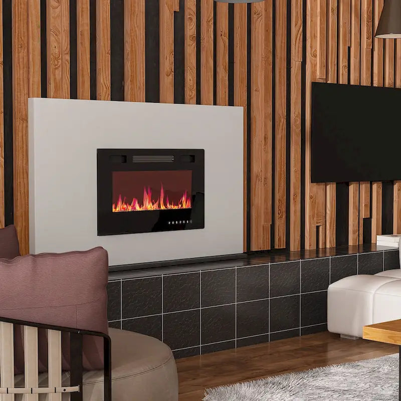 Cheminée électrique d'ambiance et meuble TV durable à faible consommation d'énergie